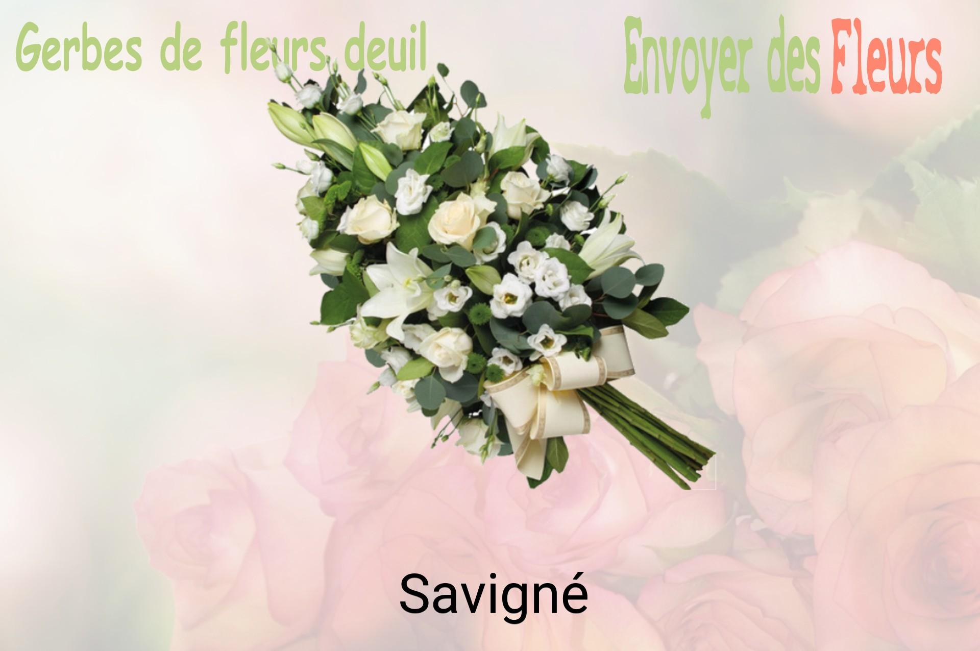 Gerbe de fleurs de deuil livrée à Savigné